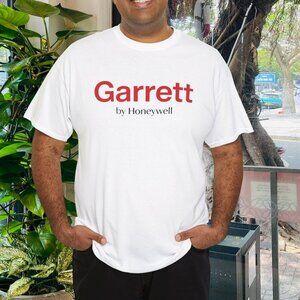 Garrett by Honeywell Logo American T-Shirt Funny White Color Size L